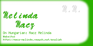 melinda macz business card